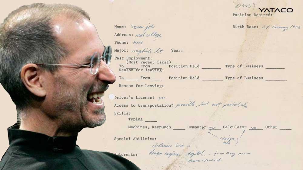 Steve Jobs hizo una solicitud de empleo escrita a mano y va a subastarse por mucho dinero